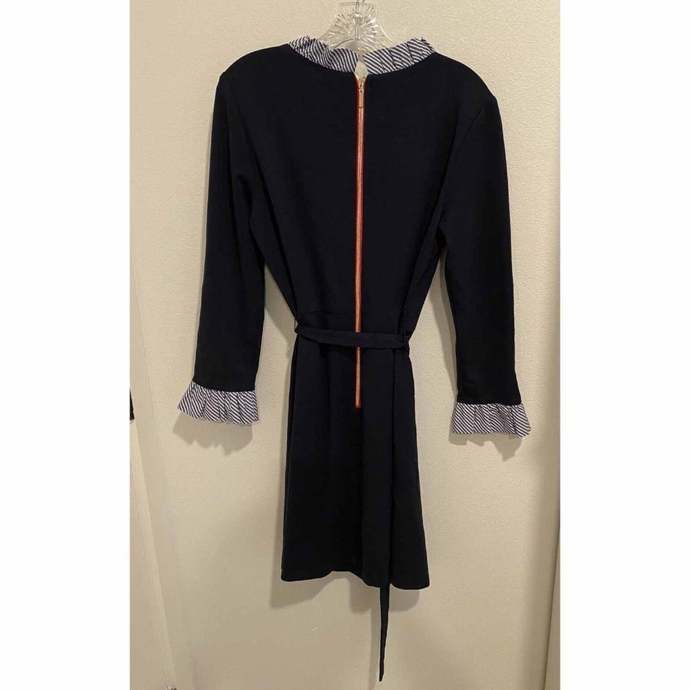1901 Built In Stripe Collar Shirt Dress Belted Work Size  14 - Picture 6 of 7